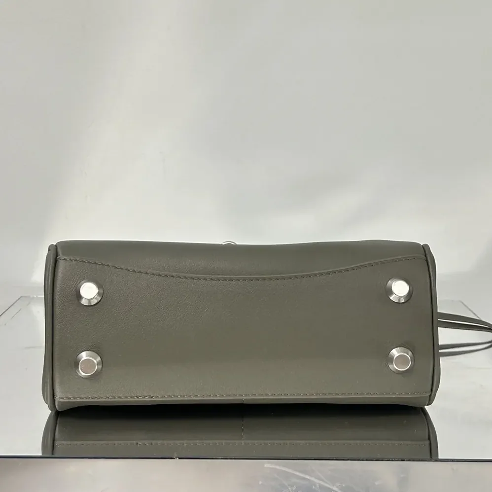 Balenciaga Rodeo Handbag Mini In Khaki Smooth Calfskin Aged for Women in Silver Hardware