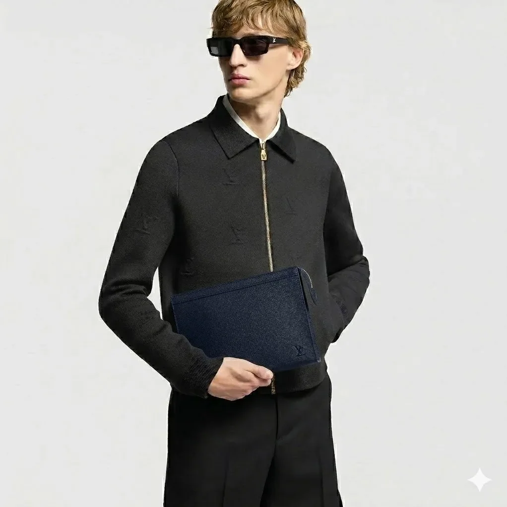 Louis Vuitton Pochette Voyage MM Pouch in Midnight Blue Silver Hardware Louis Vuitton Pochette Voyage MM Pouch in Midnight Blue Silver Hardware