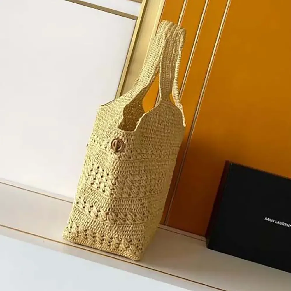 Saint Laurent YSL Icare Medium in Raffia for Women