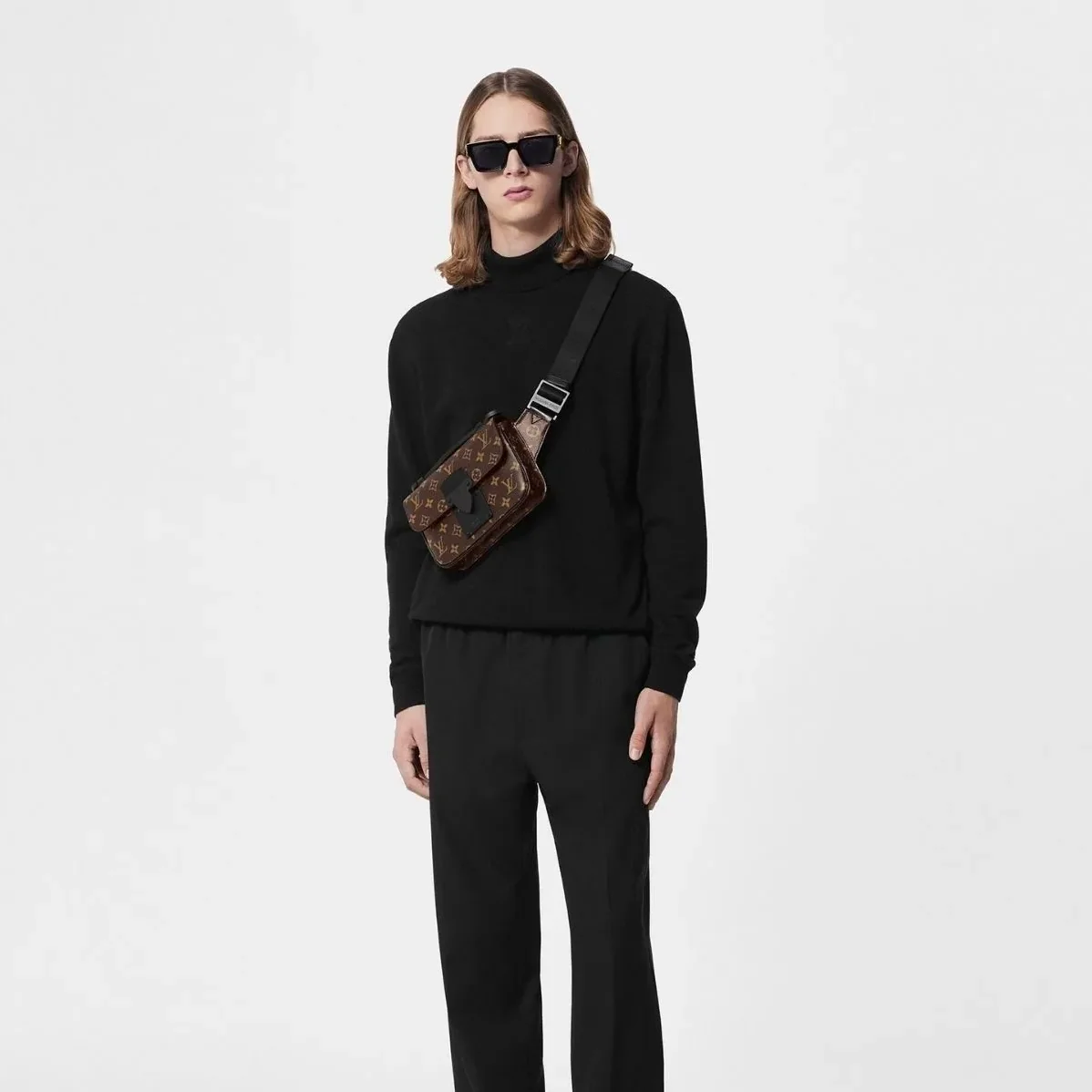 Louis Vuitton S-Lock Sling Monogram Macassar Black Louis Vuitton S-Lock Sling Monogram Macassar Black