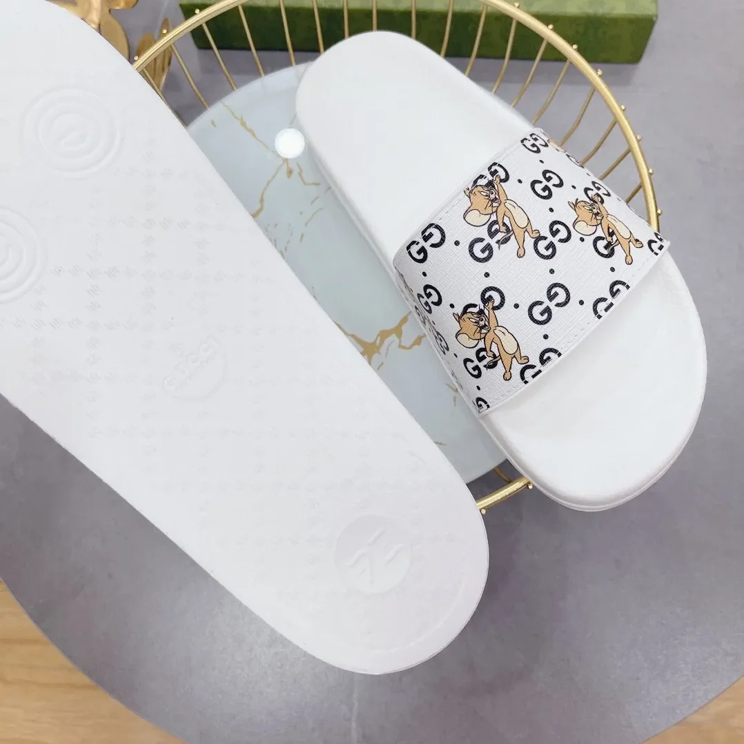 Gucci Jerry Print Slide Sandal White for Women Gucci Jerry Print Slide Sandal White for Women