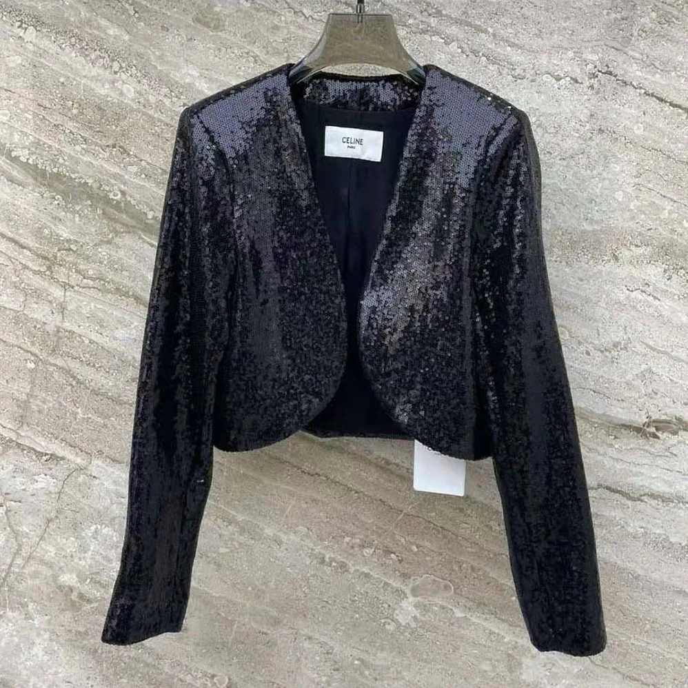 Celine Embroidered Bolero in Wool Gabardine for Women