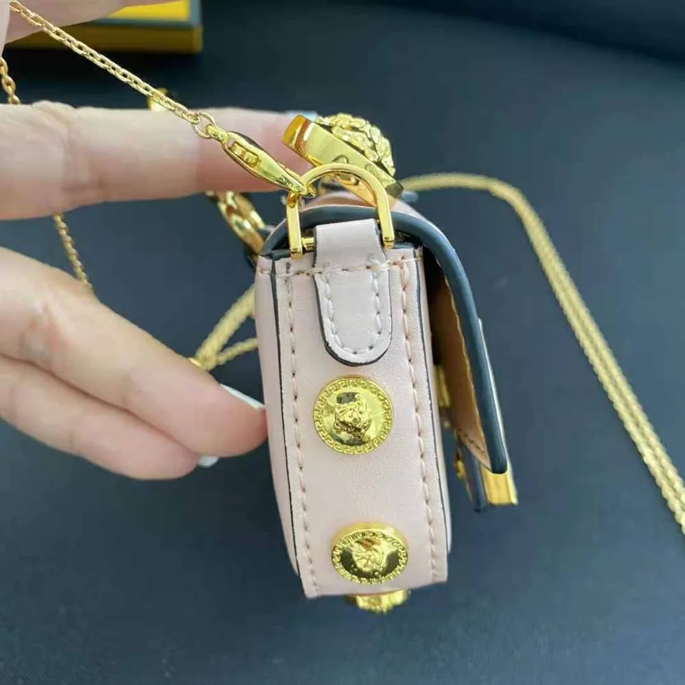 Fendi Nano Baguette Charm Fendace Pink Leather Charm for Women Fendi Nano Baguette Charm Fendace Pink Leather Charm for Women