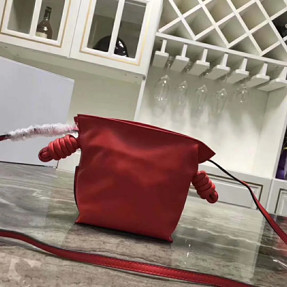 Loewe Flamenco Knot Mini Bag in Nappa Leather for Women in Red Loewe Flamenco Knot Mini Bag in Nappa Leather for Women in Red