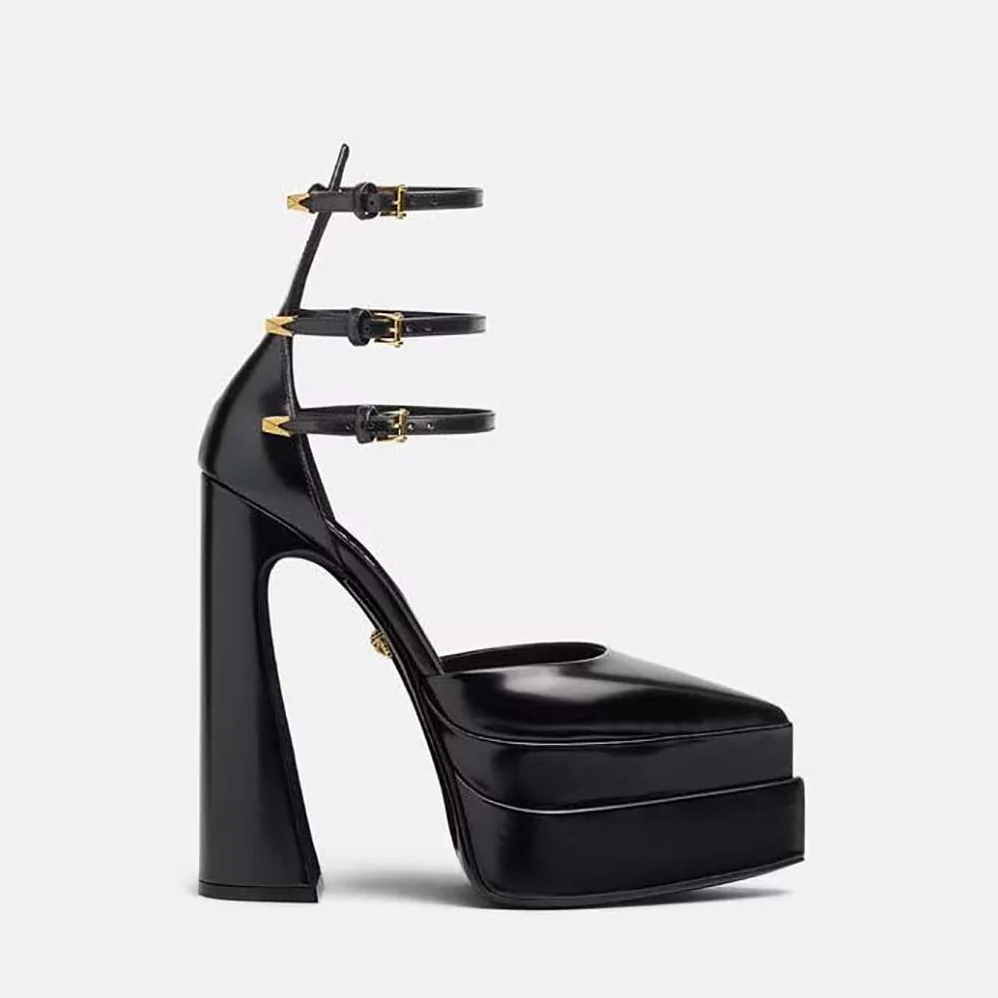 Versace Aevitas Pointy Platform Pumps in 16cm Heel Height for Women in Black Versace Aevitas Pointy Platform Pumps in 16cm Heel Height for Women in Black