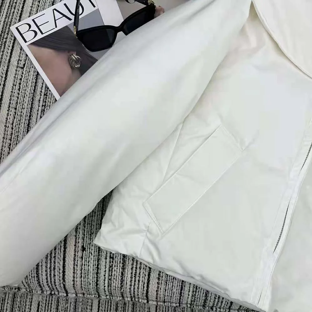 Bottega Veneta Frosted Poplin Puffer Jacket for Women in White