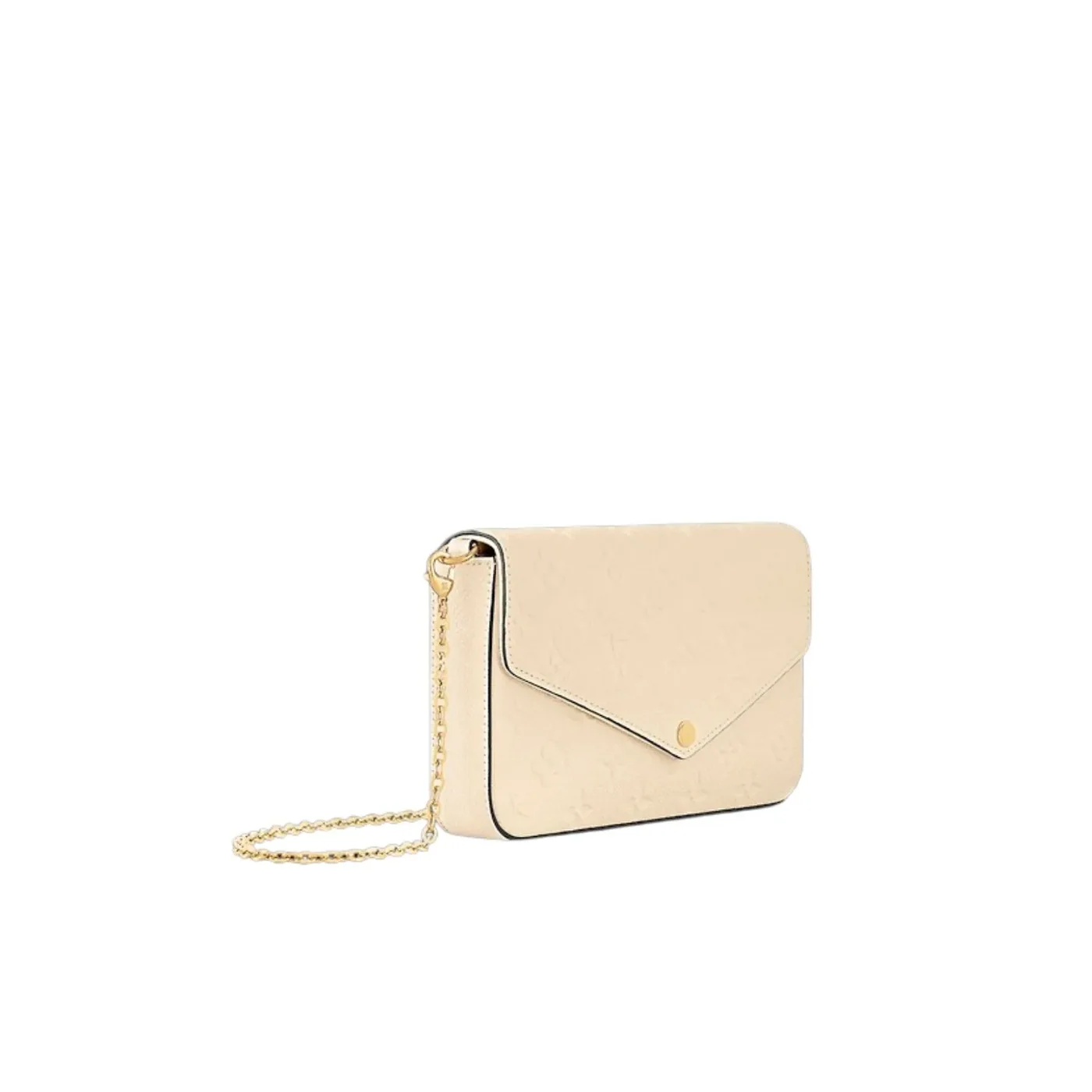 Louis Vuitton Pochette Felicie Shoulder Bag / Cream Monogram Empreinte Gold Hardware