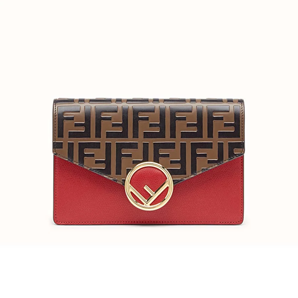Fendi Wallet on Chain Red Leather Mini Bag for Women
