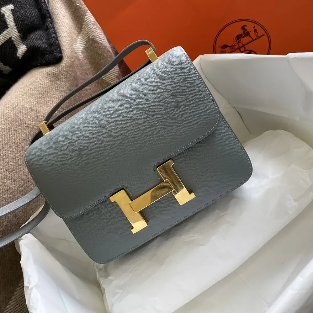 Hermes Constance 24 Bag Epsom Leather for Women in Grey/Gold Hermes Constance 24 Bag Epsom Leather for Women in Grey/Gold