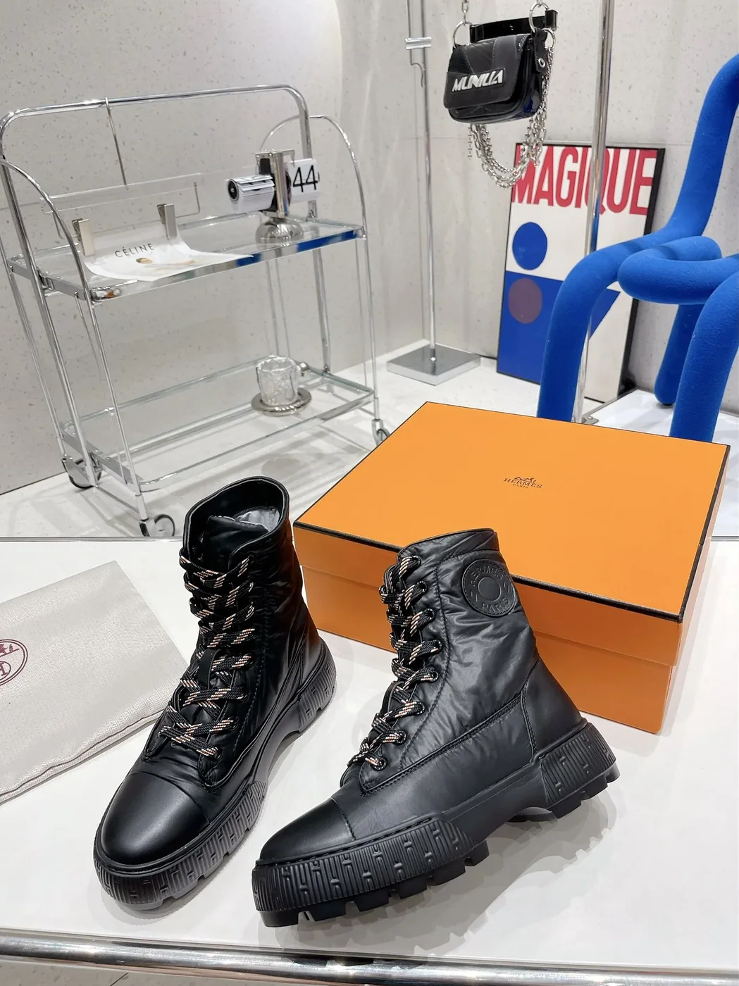 Hermes Fresh Ankle Boots Black /