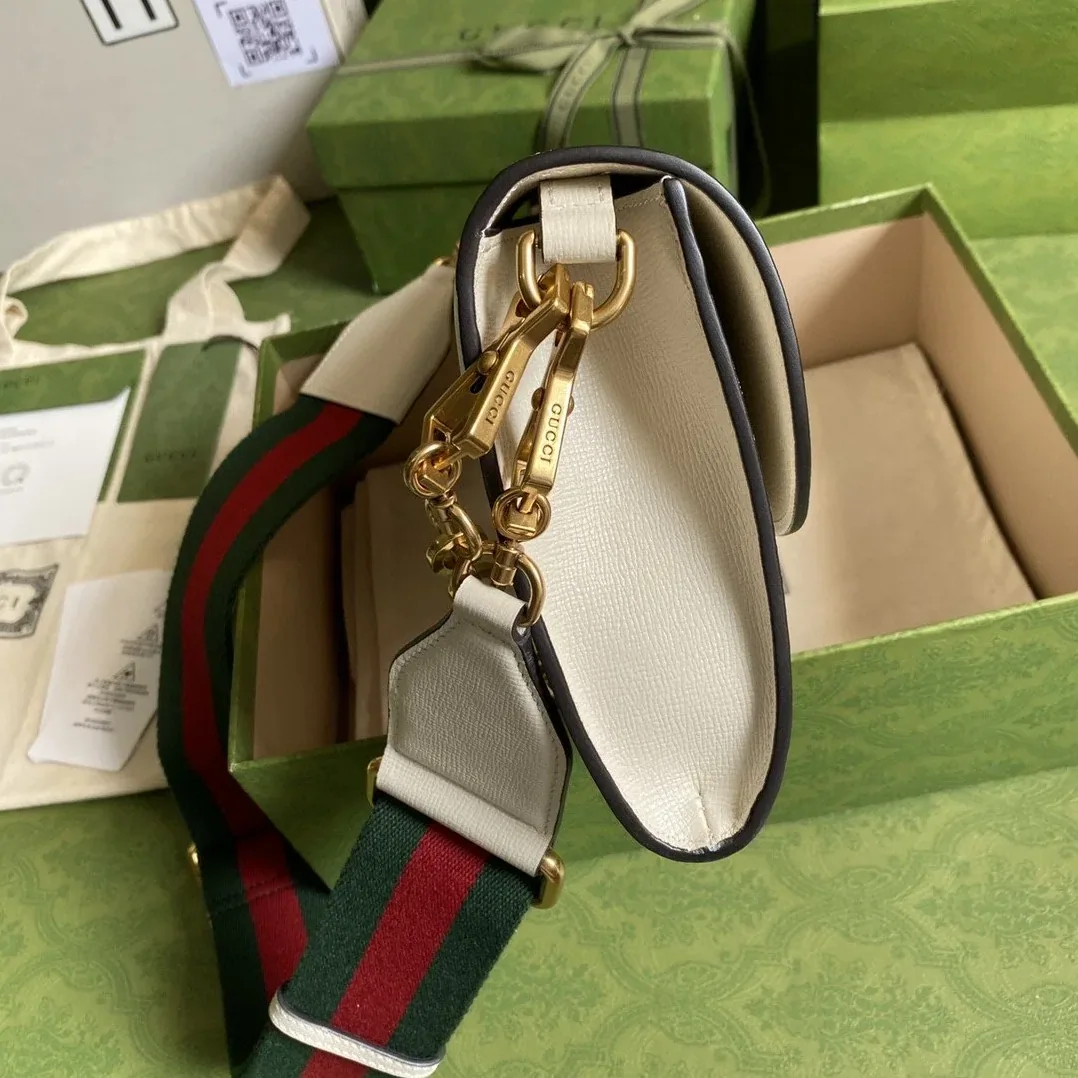 Gucci Horsebit 1955 Small Bag White / GG