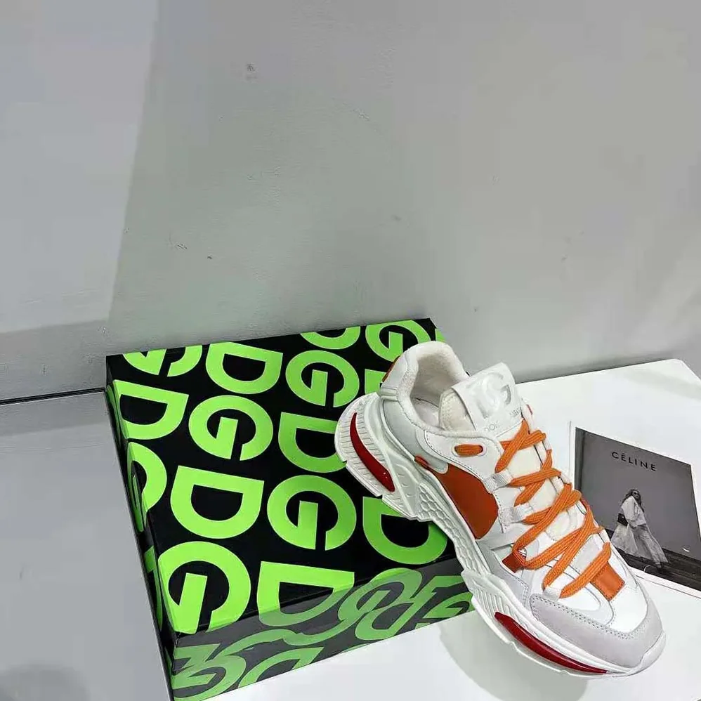 Dolce Gabbana D&G Mixed-Material Airmaster Sneakers for Unisex in Orange