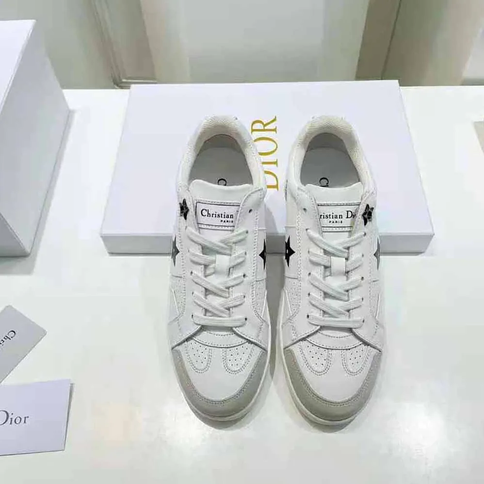 Dior Star Sneaker White Calfskin and Suede for Women Dior Star Sneaker White Calfskin and Suede for Women