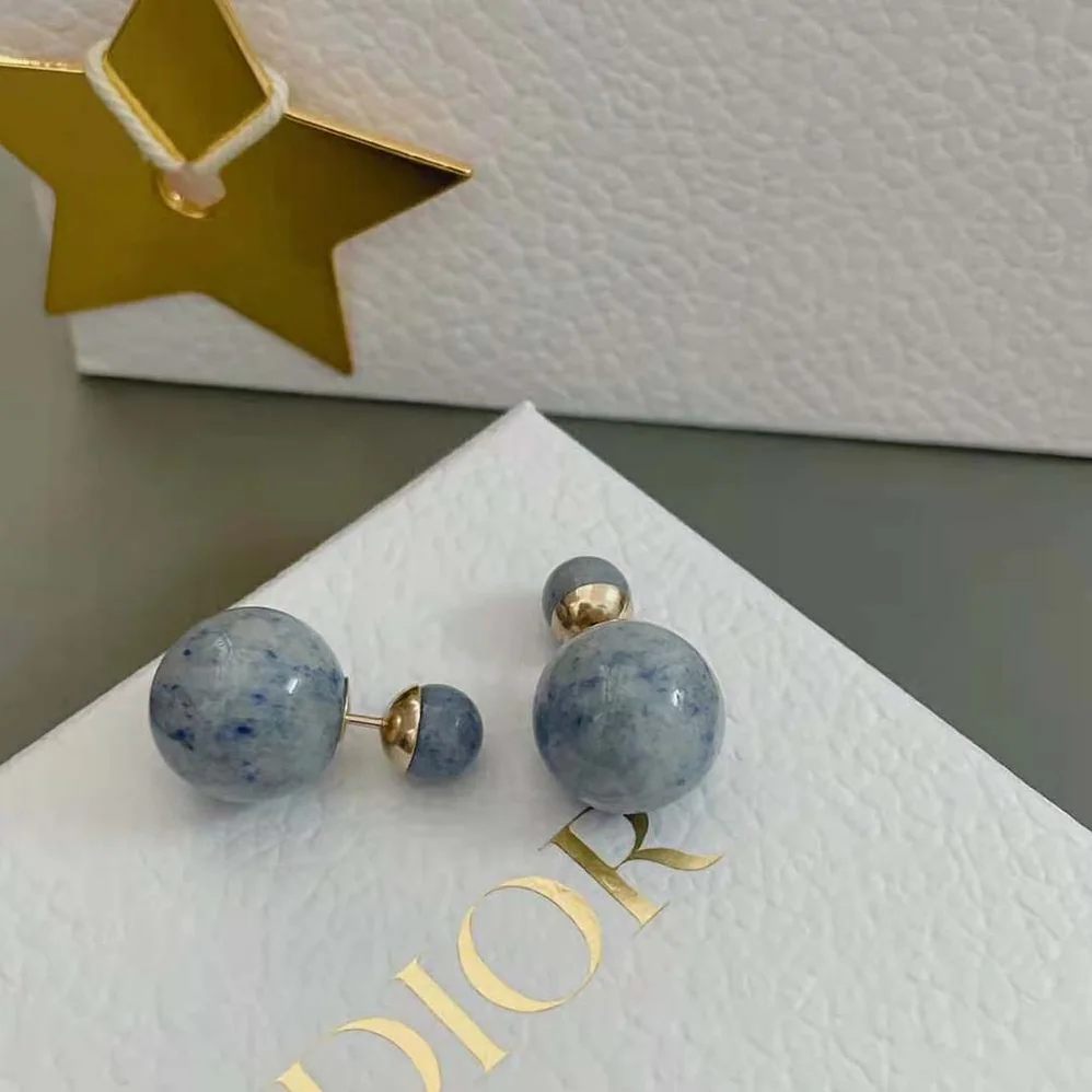 Dior Tribales Earrings Gold-Finish Metal and Blue Stone for Women