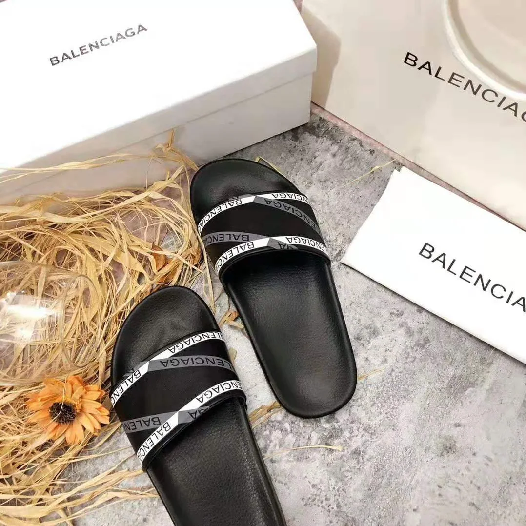 Balenciaga Monogram Pool Slide Sandals Pool Slide in Rubber for Men