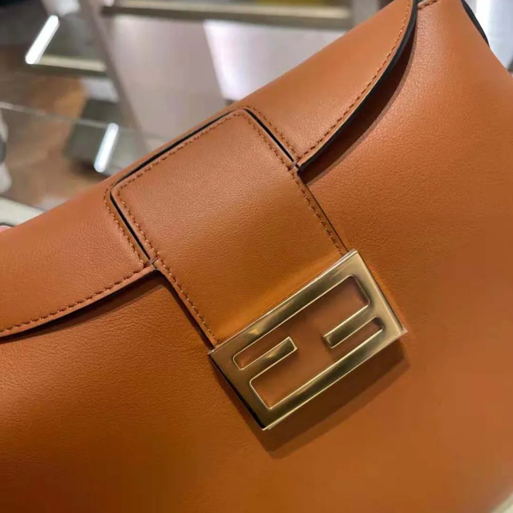 Fendi Small Croissant Brown Leather Bag for Women