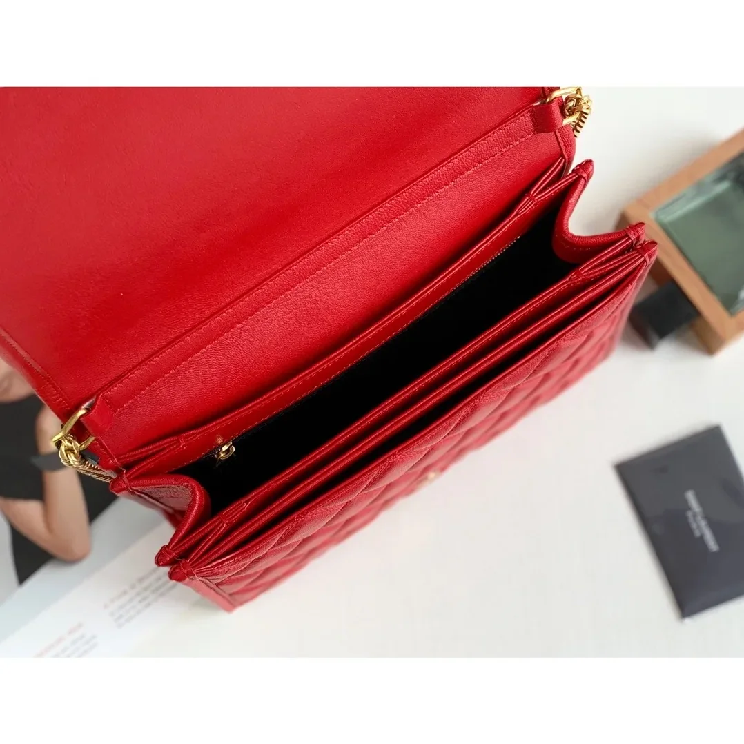 Saint Laurent Becky Small Shoulder Bag Red in YSL Saint Laurent Becky Small Shoulder Bag Red in YSL