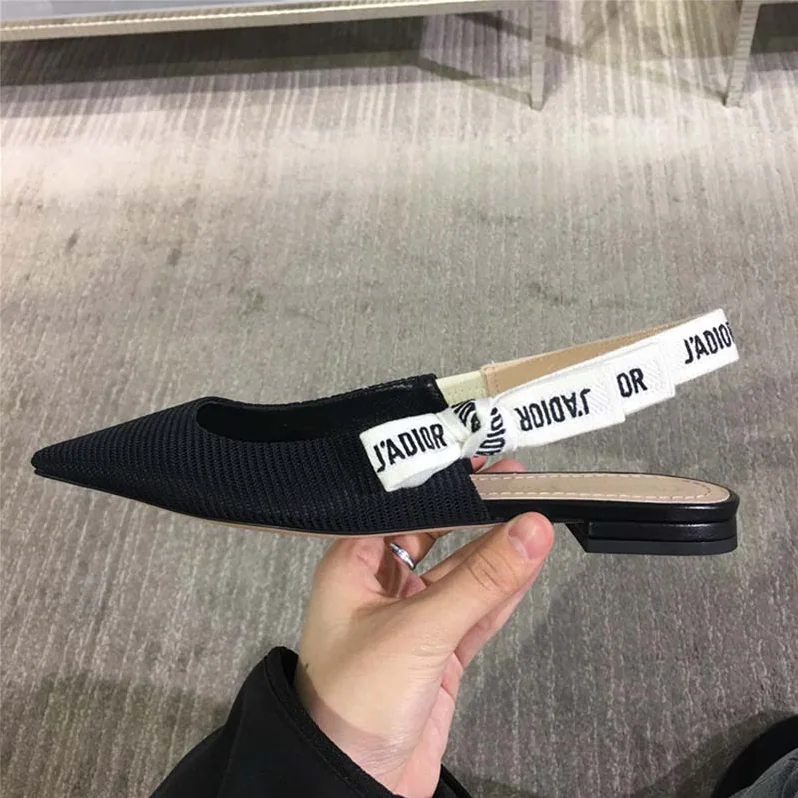 Dior Ballerina Technical Canvas J'Adior Ribbon 1cm Shoes Black for Women Dior Ballerina Technical Canvas J'Adior Ribbon 1cm Shoes Black for Women