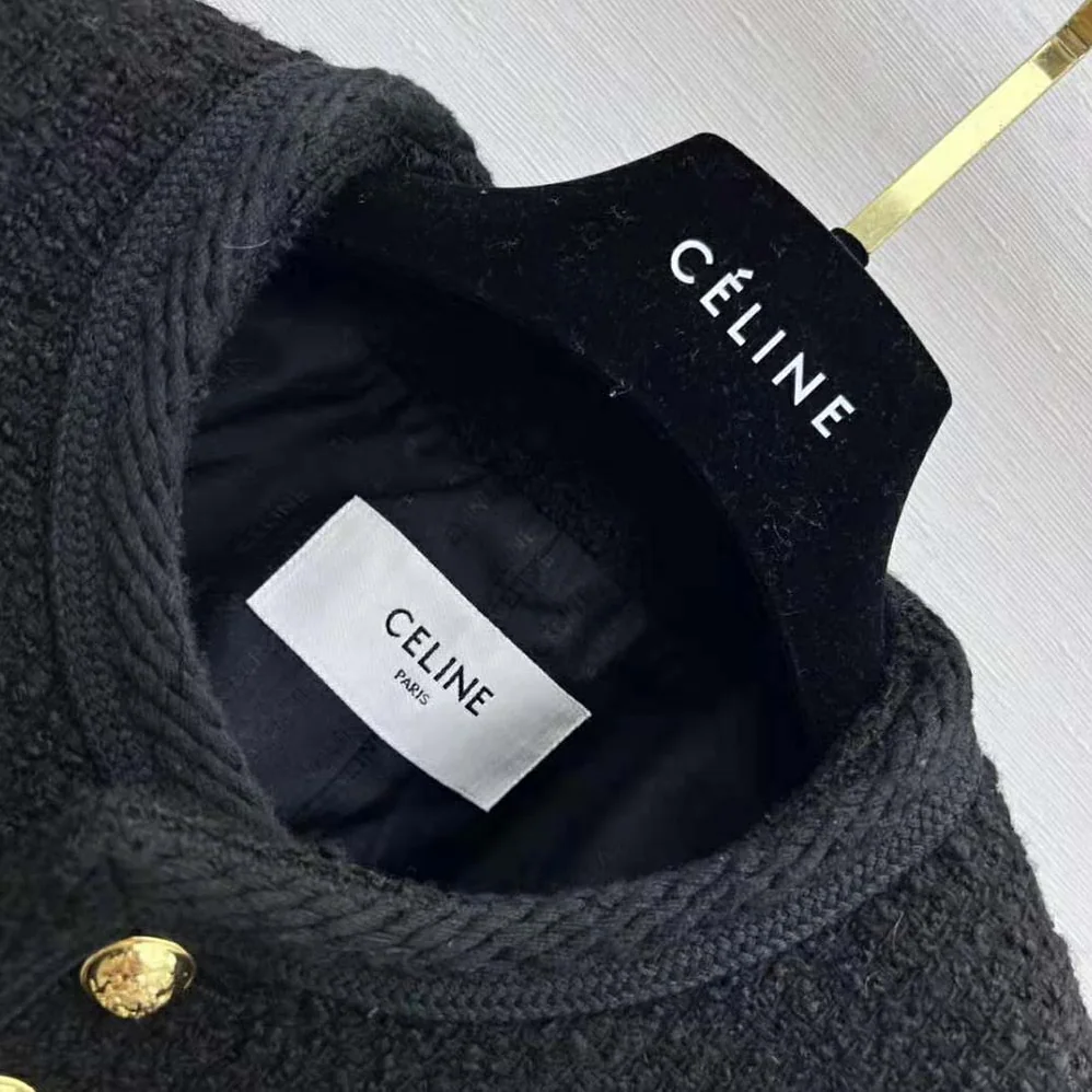Celine Chasseur Jacket in Bouclette Natté for Women in Black Celine Chasseur Jacket in Bouclette Natté for Women in Black