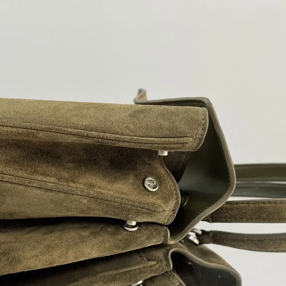 Balenciaga Rodeo Handbag Medium In Khaki Waxed Suede Calfskin And Smooth Calfskin for Women Balenciaga Rodeo Handbag Medium In Khaki Waxed Suede Calfskin And Smooth Calfskin for Women