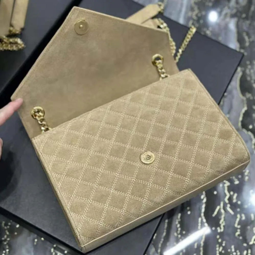 Saint Laurent YSL Envelope Medium Chain Bag in Mix Matelassé Corduroy for Women Saint Laurent YSL Envelope Medium Chain Bag in Mix Matelassé Corduroy for Women