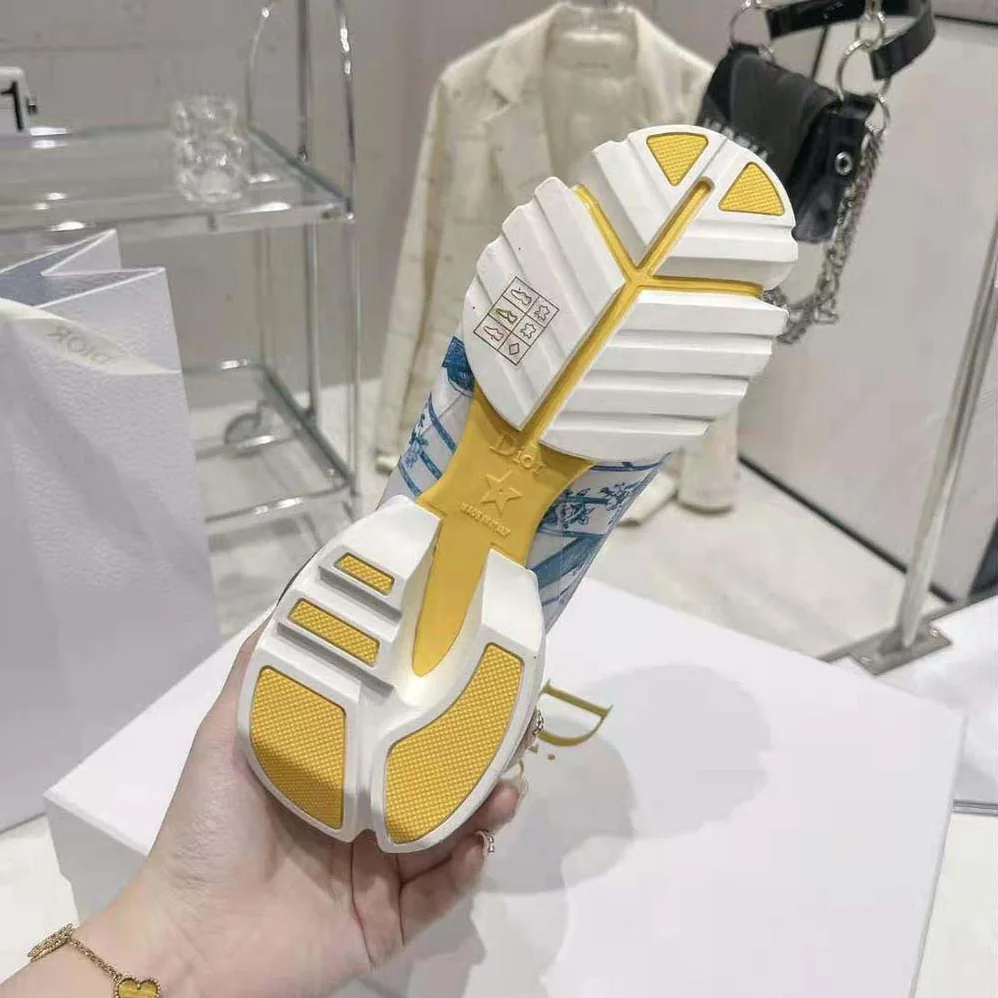 Dior D-Connect Sneaker Blue Multicolor Technical Fabric with Rêve D'Infini Print for Women