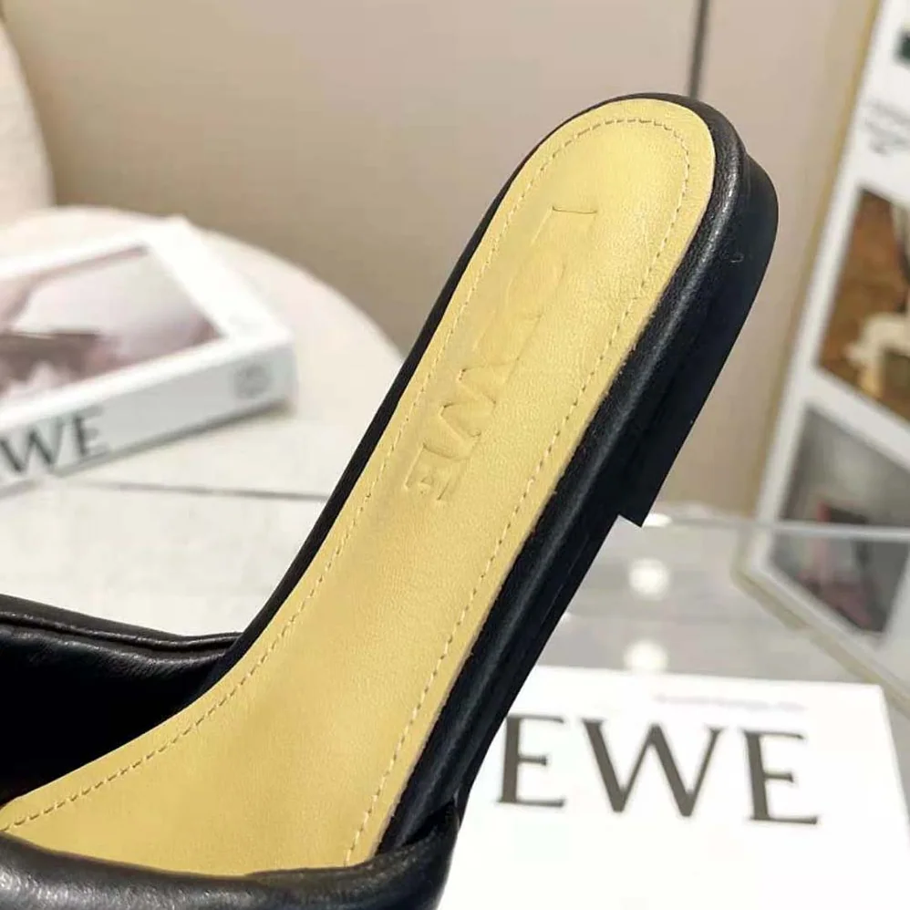 Loewe Anagram Padded Slide in Lambskin for Women in Black