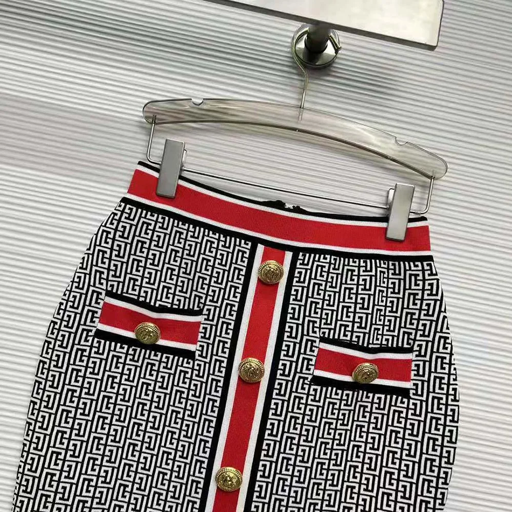Balmain Knit Skirt with Buttons for Women Balmain Knit Skirt with Buttons for Women