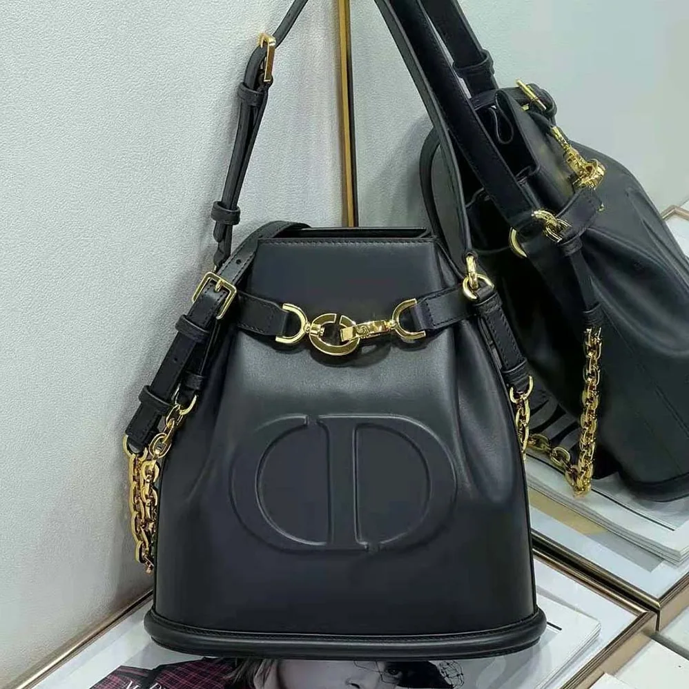 Dior Medium C'est Dior Bag Black CD for Women in Embossed Calfskin Dior Medium C'est Dior Bag Black CD for Women in Embossed Calfskin