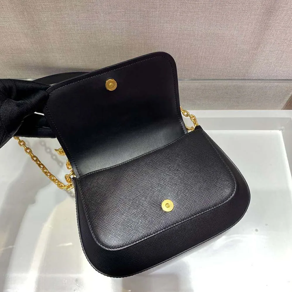 Prada Saffiano Leather Shoulder Bag for Women in Black Prada Saffiano Leather Shoulder Bag for Women in Black