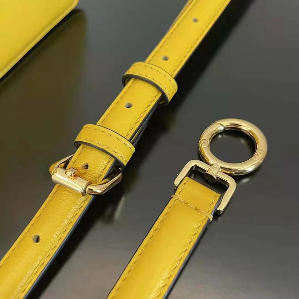 Fendi Peekaboo ISeeU Petite Yellow Padded Nappa Leather Bag for Women