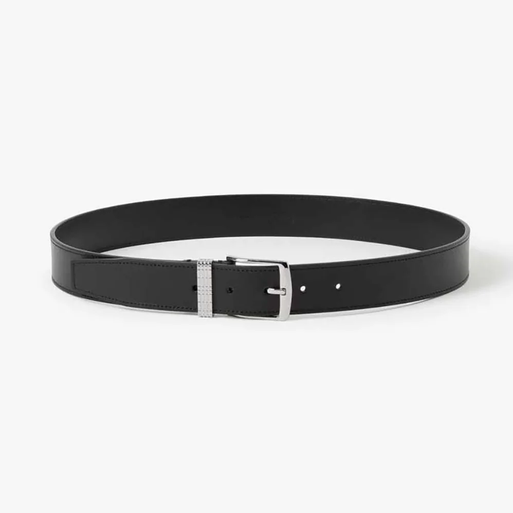 Burberry Check and Leather Belt for Men