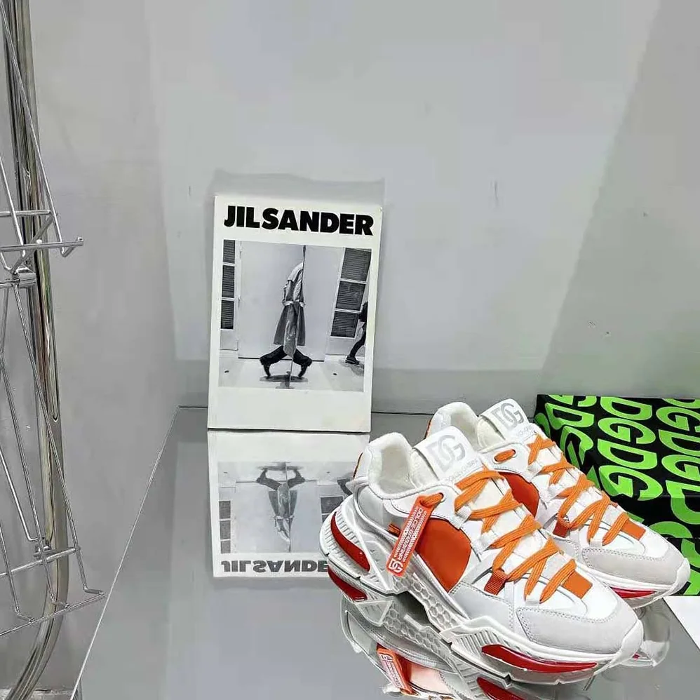 Dolce Gabbana D&G Mixed-Material Airmaster Sneakers for Unisex in Orange