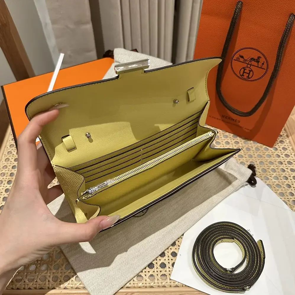 Hermes Constance Long To Go in Epsom Leather for Women in Yellow/Gold Hermes Constance Long To Go in Epsom Leather for Women in Yellow/Gold