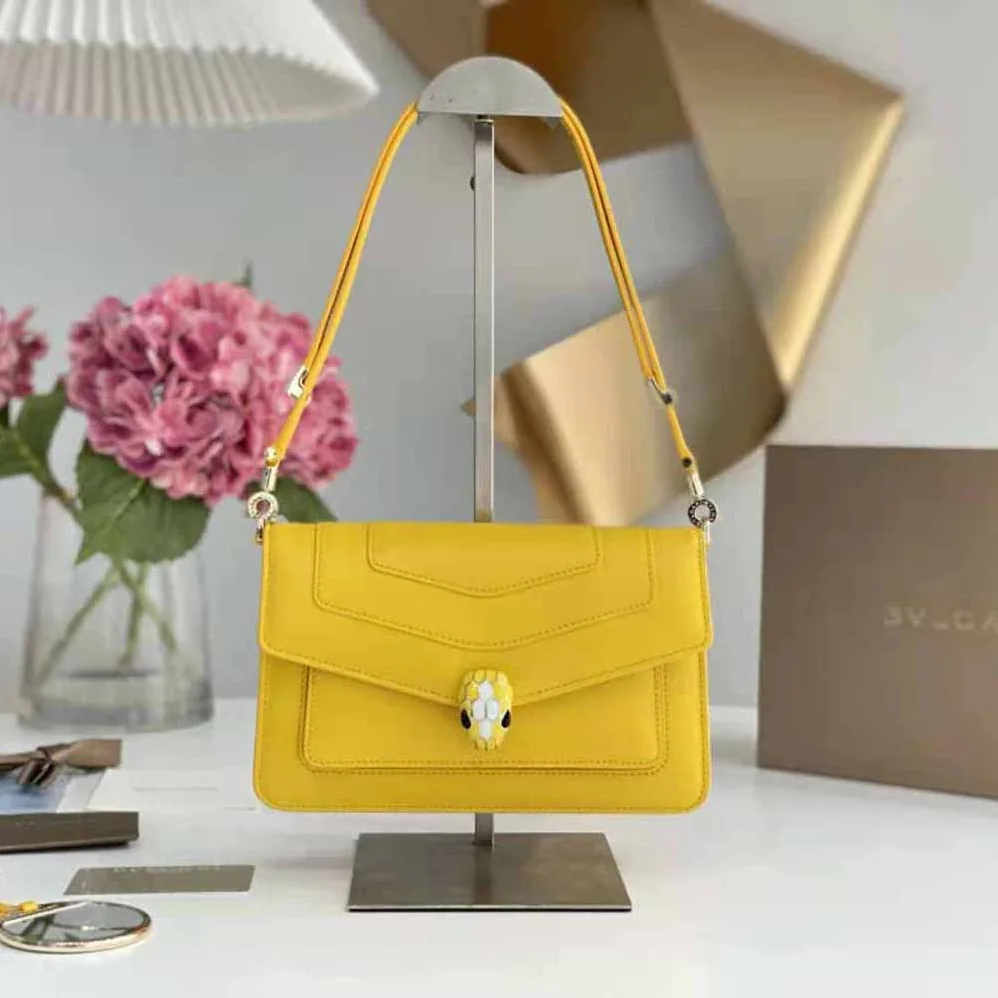 Bvlgari Serpenti Forever East-West Shoulder Bag for Women in Yellow Bvlgari Serpenti Forever East-West Shoulder Bag for Women in Yellow