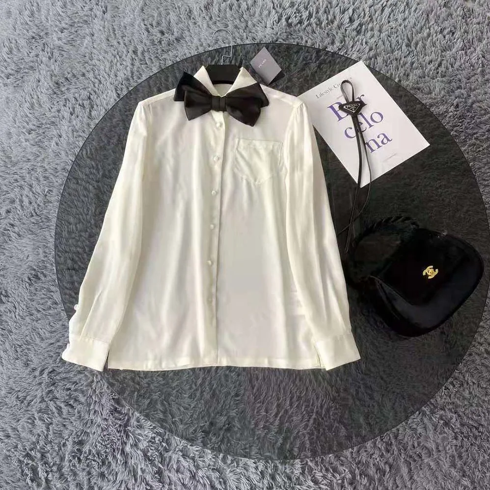 Prada Crepe DE Chine Shirt for Women in White