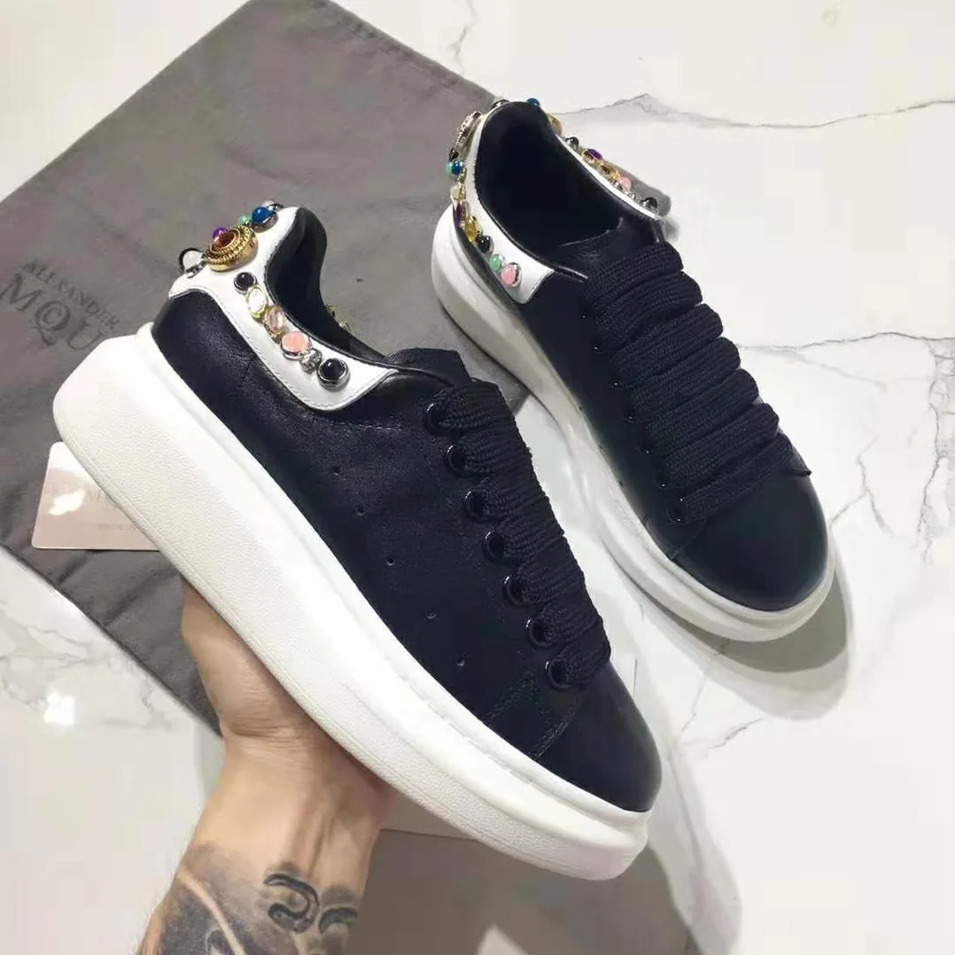 Alexander Mcqueen Oversized Sneaker Black Calf Leather Lace for Men in Up Sneaker