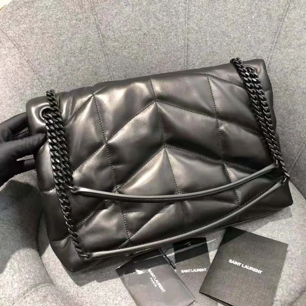 Saint Laurent YSL Puffer Medium Bag in Quilted Lambskin for Women in Black