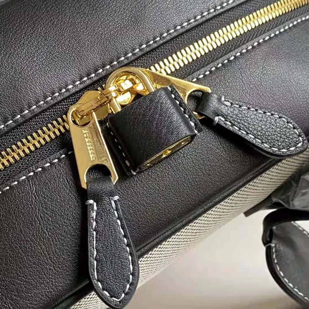 Burberry Medium Horseferry Print Cotton Canvas Half Cube Bag for Women in Black Burberry Medium Horseferry Print Cotton Canvas Half Cube Bag for Women in Black