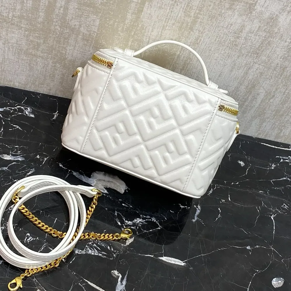 Fendi Vanity Camelia Nappa Leather Mini for Women in Bag With FF Motif Fendi Vanity Camelia Nappa Leather Mini for Women in Bag With FF Motif