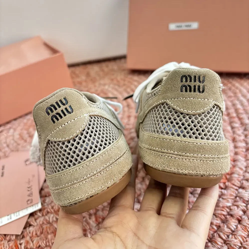 Miu Miu Gymnasium Mesh and Suede Sneakers for Women Miu Miu Gymnasium Mesh and Suede Sneakers for Women