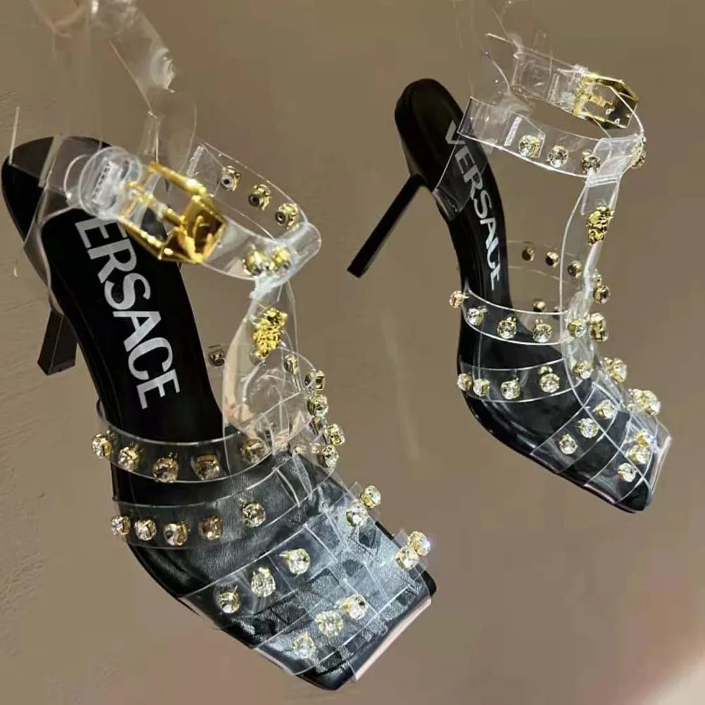 Versace Medusa Cage Sandals for Women in Black