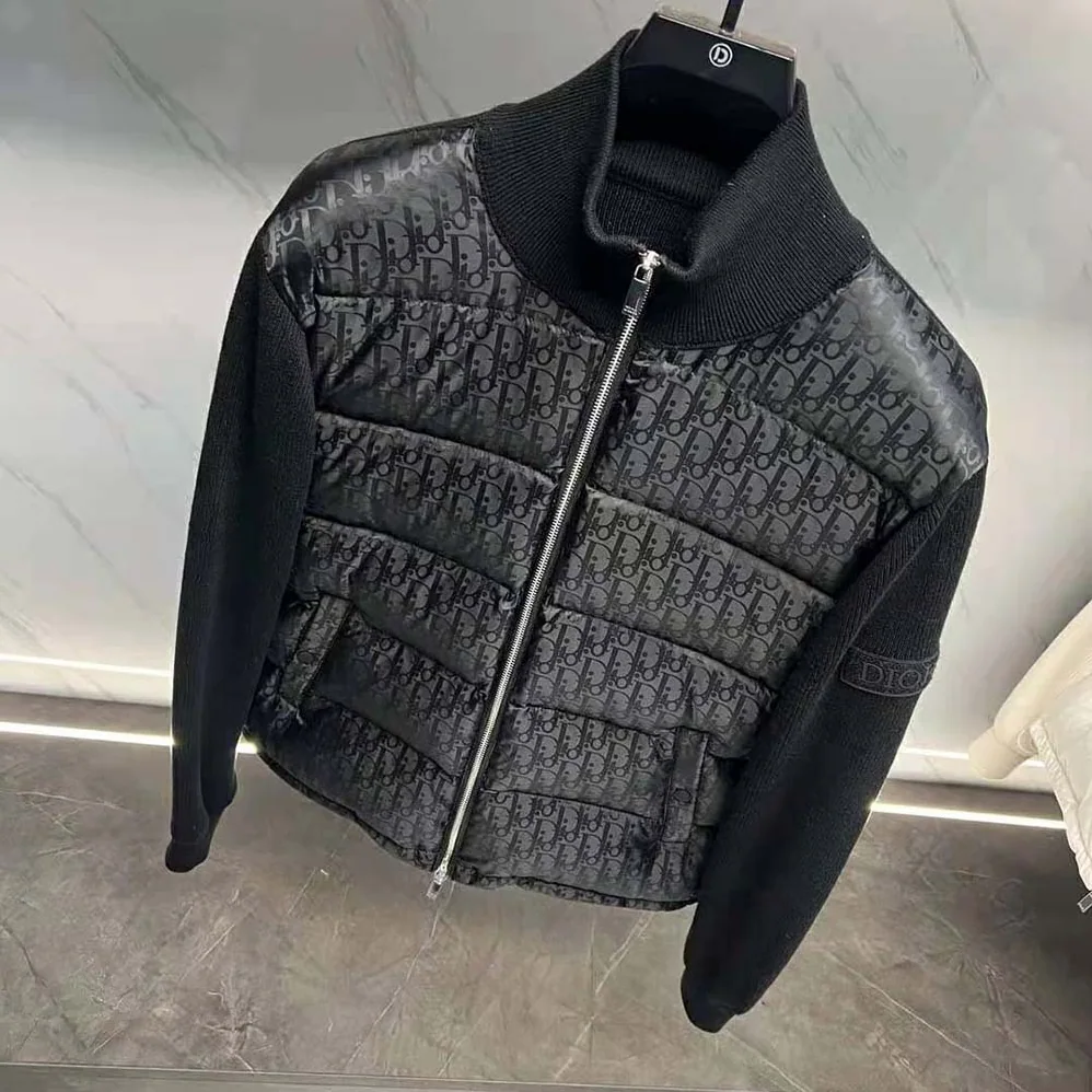 Dior Oblique Jacket Black Wool Knit for Men