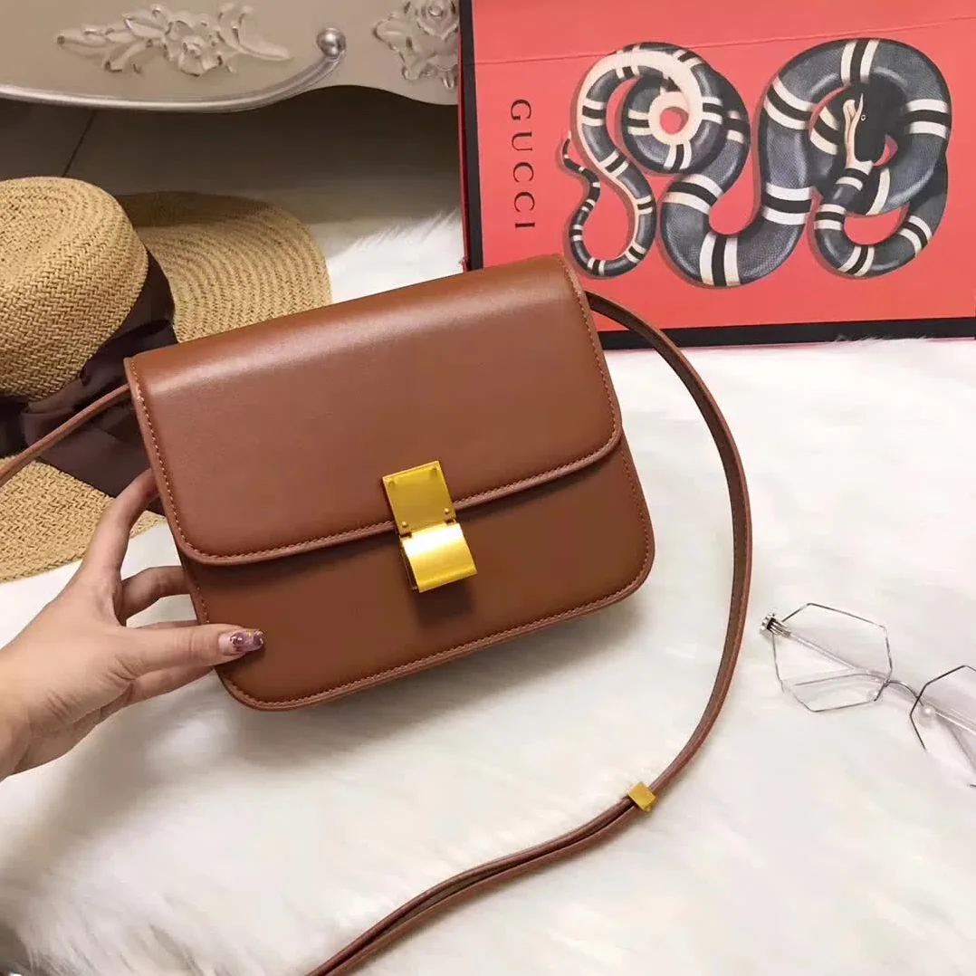 Celine Medium Classic Bag in Box Calfskin Leather in Brown Celine Medium Classic Bag in Box Calfskin Leather in Brown