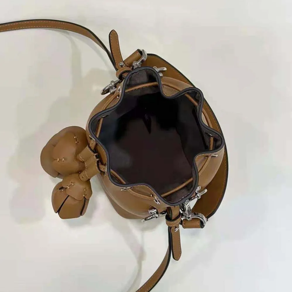 Fendi Mon Tresor Brown Leather Mini-bag with 3D Roses for Women Fendi Mon Tresor Brown Leather Mini-bag with 3D Roses for Women
