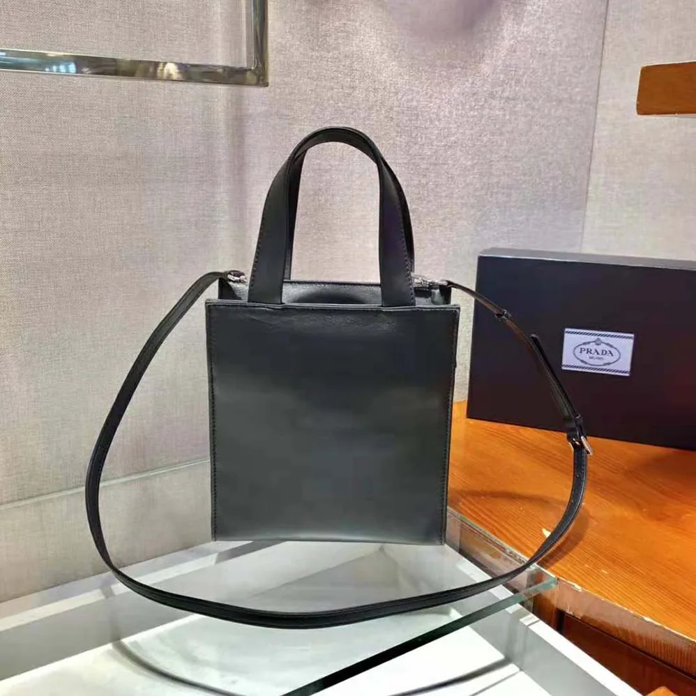 Prada Nappa Leather Tote Bag for Women in Black