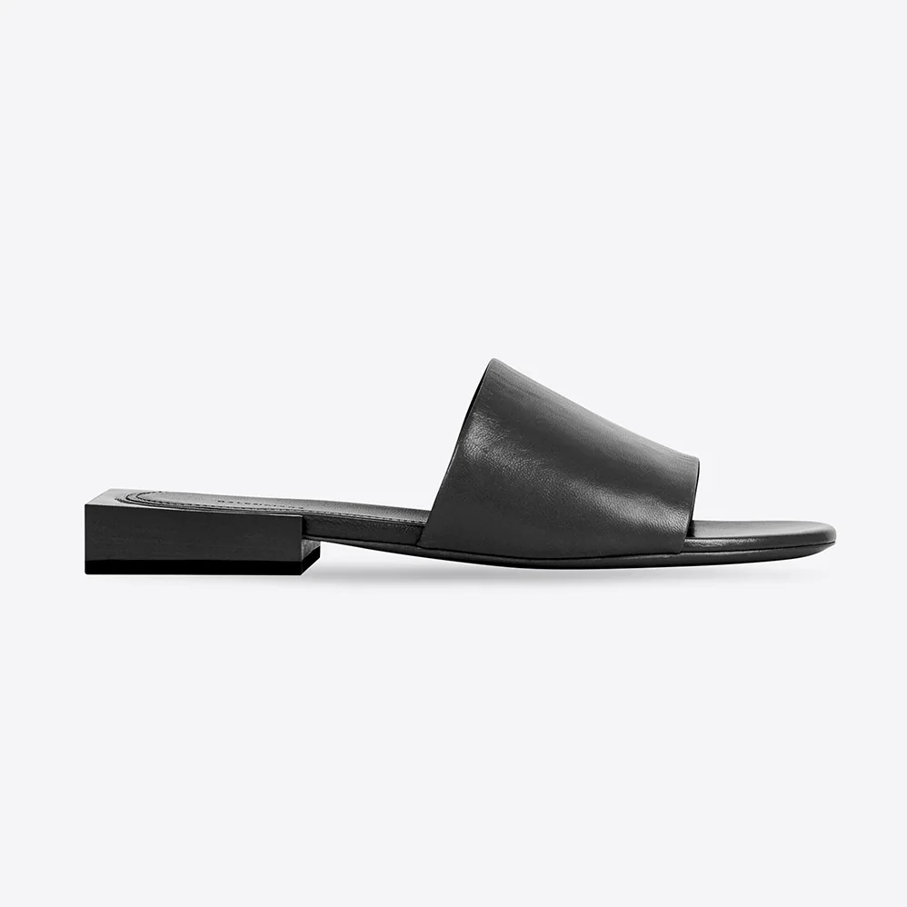 Balenciaga Box Mule in Black Shiny Smooth Sheepskin for Women