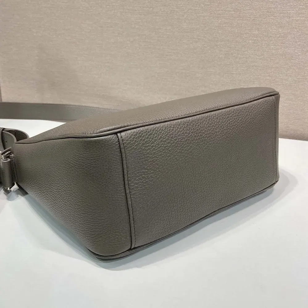 Prada Medium Leather Shoulder Bag for Unisex in Gray Prada Medium Leather Shoulder Bag for Unisex in Gray