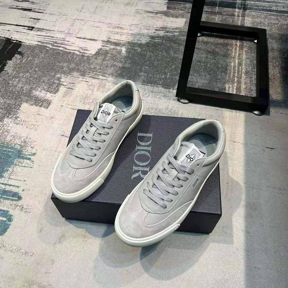 Dior B101 Sneaker Dior Gray Smooth Calfskin and Nubuck for Men