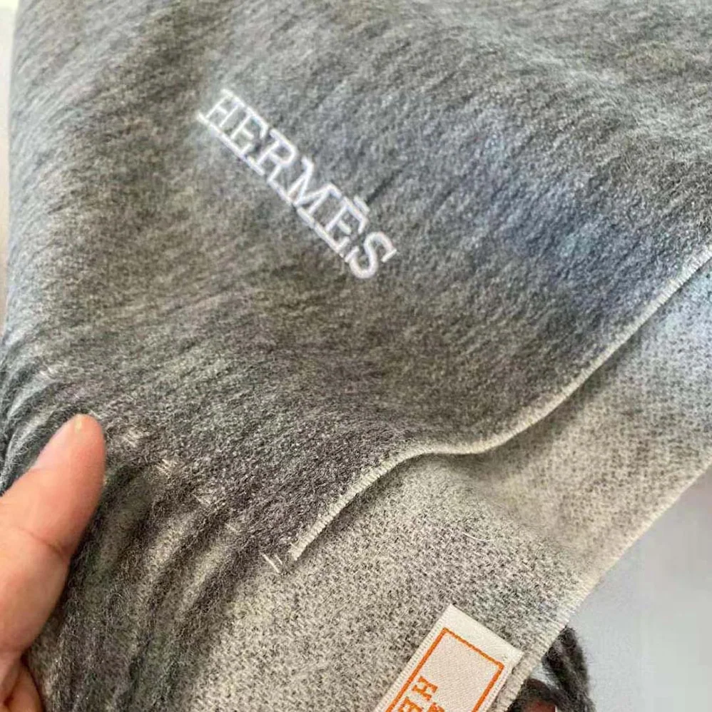 Hermes Double Face Stole for Unisex in Silver